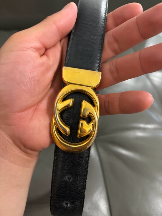 Gucci Vintage Reversible Leather Belt with Gold Double-G Buckle Sz 75 / 30 main image 6